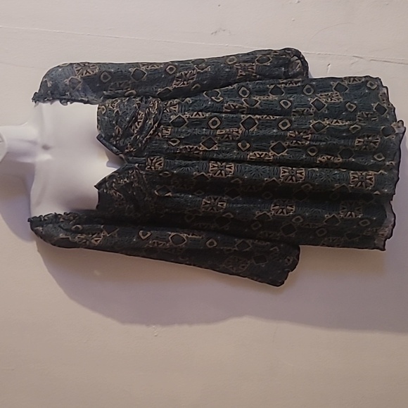 Blue Patterned Mini Dress - Picture 7 of 10